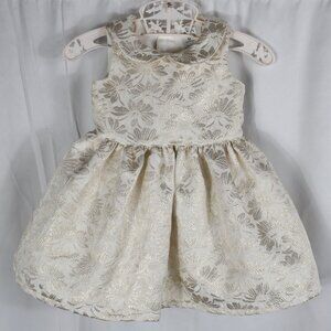 Baby Girls Carter's 6M White Gold Brocade Sparkle Party Dress
